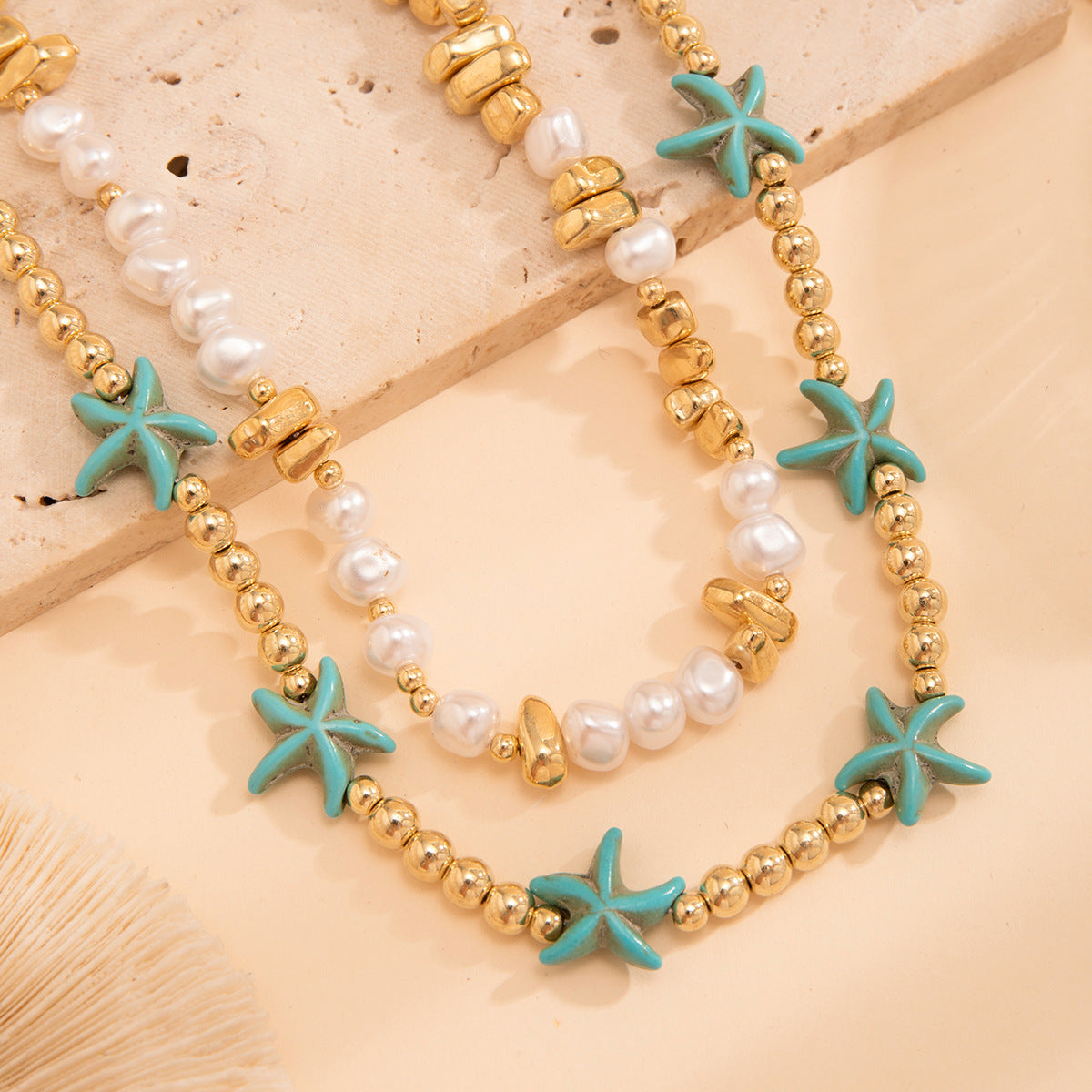 Starfish Shell Duo Necklace