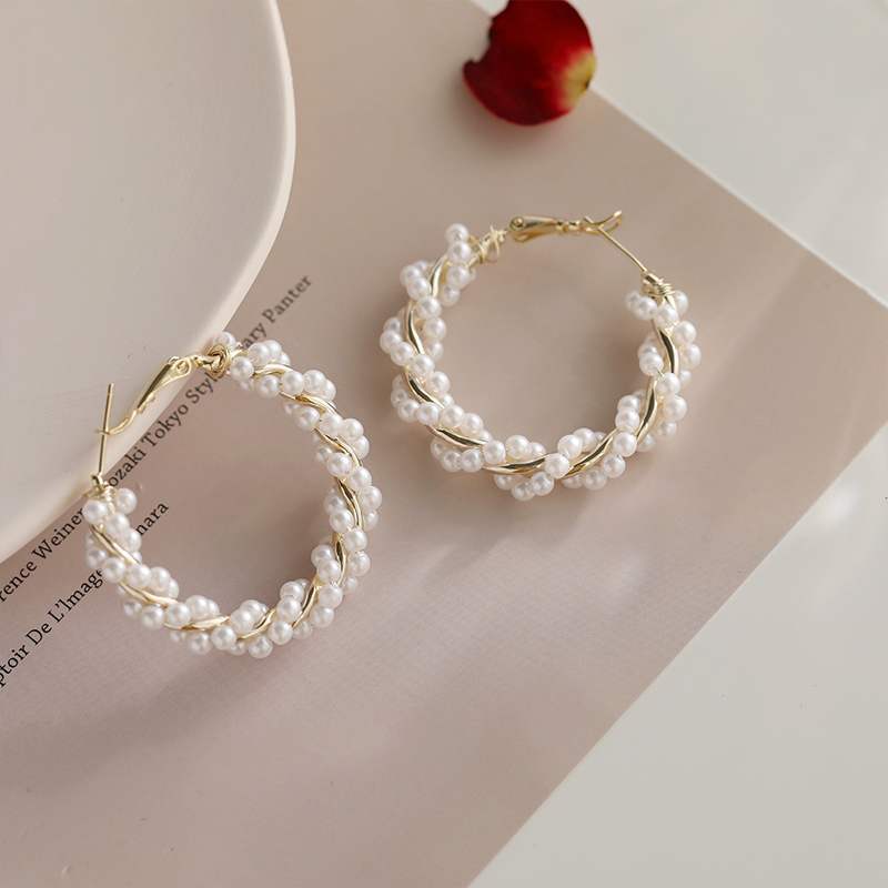 Lustrous Halo Pearl Earrings