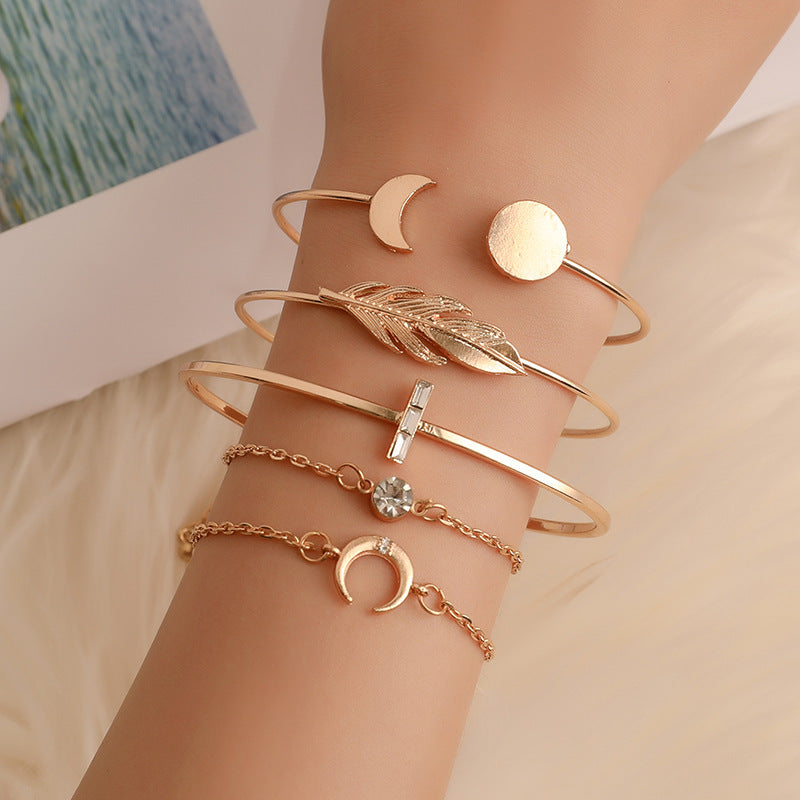 Boho Moon Bracelet Set