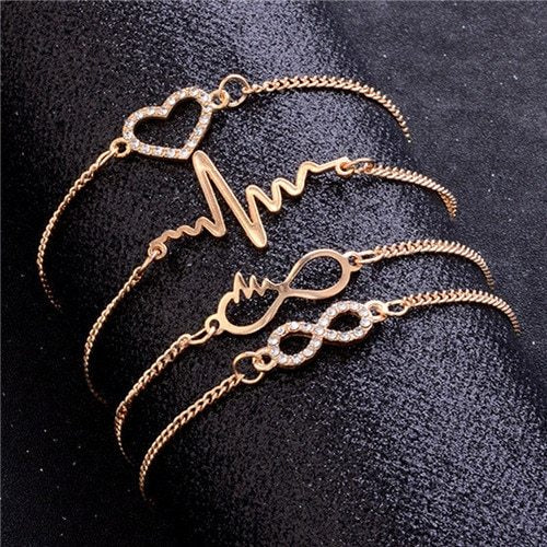 Modyle Crystal Heart Wedding Bracelets Collection