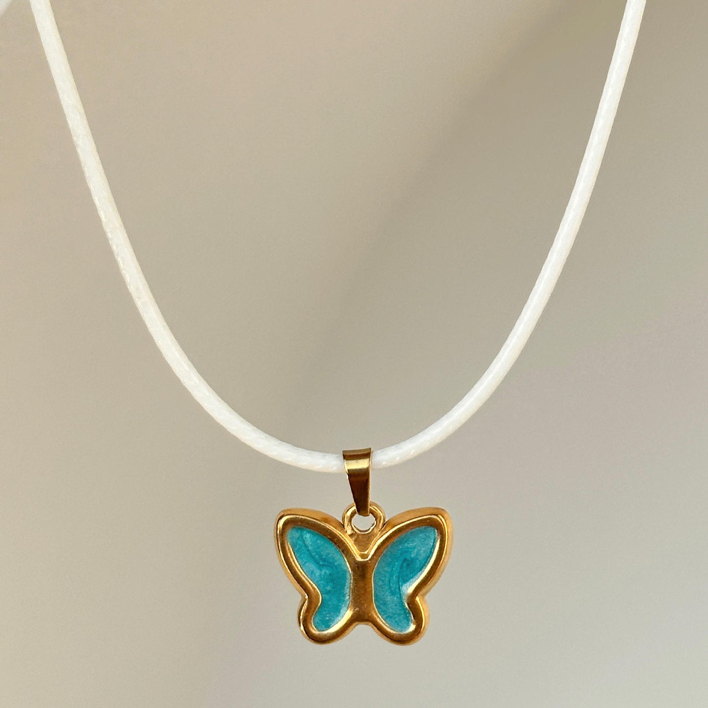 Colorful Wings Butterfly Pendant Necklace