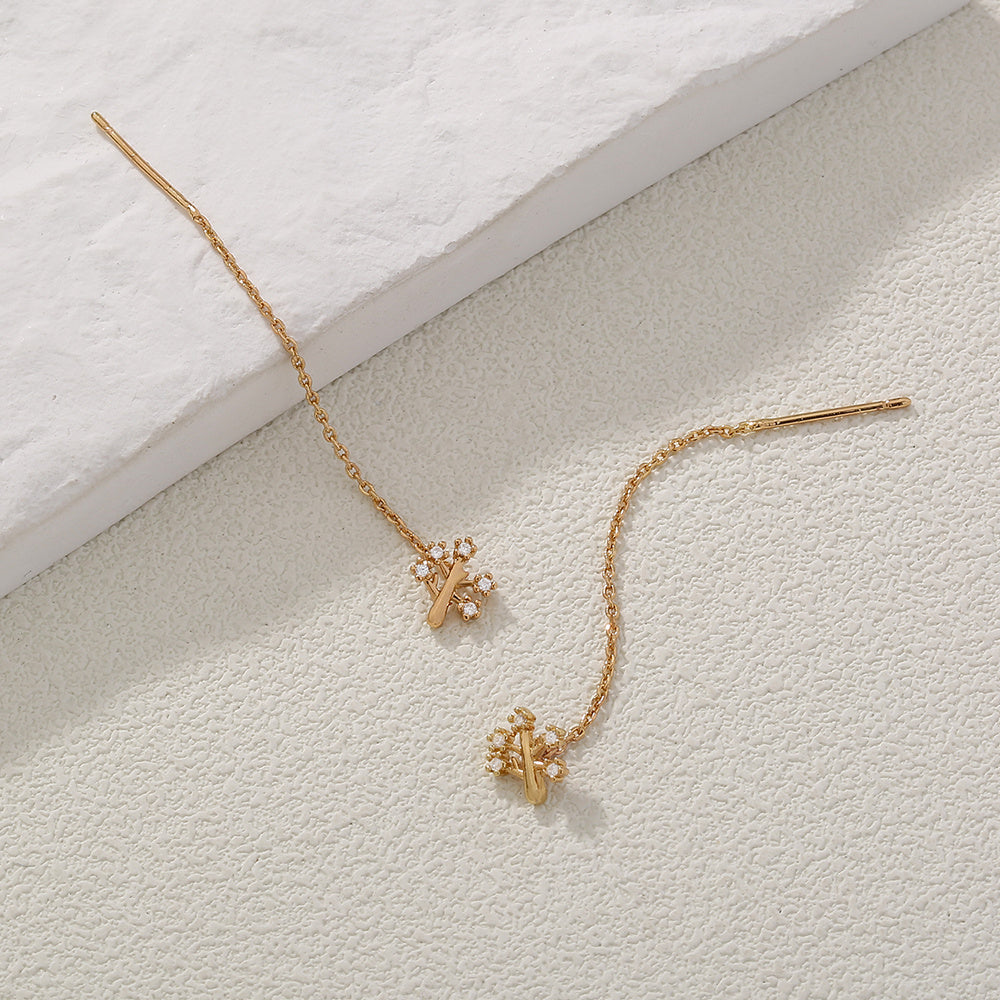 Elegance Arbor Micro-Zircon Tassel Earrings