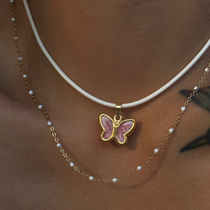 Colorful Wings Butterfly Pendant Necklace