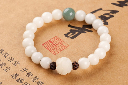 Pure Serenity White Jade Bodhi Bracelet