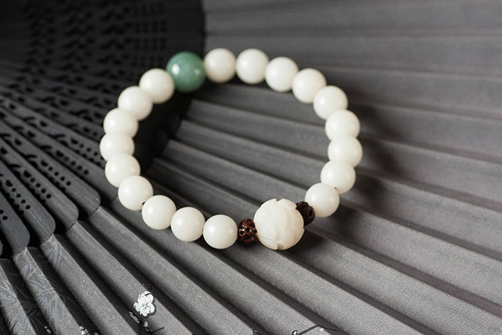 Pure Serenity White Jade Bodhi Bracelet