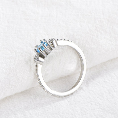 Ocean Blue Boho Rhinestone Ring