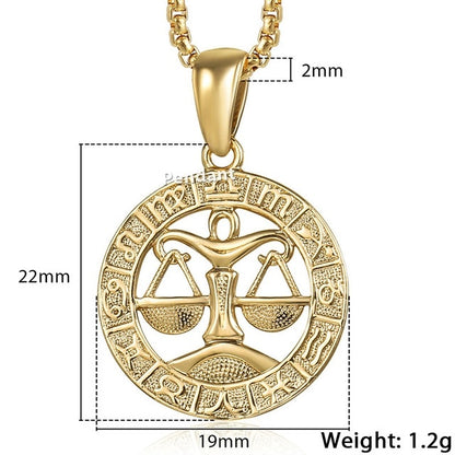 Celestial Zodiac Gold Pendant Necklace