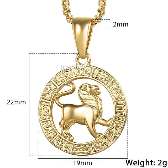 Celestial Zodiac Gold Pendant Necklace