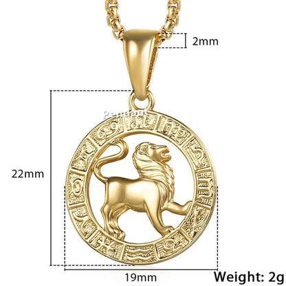 Celestial Zodiac Gold Pendant Necklace