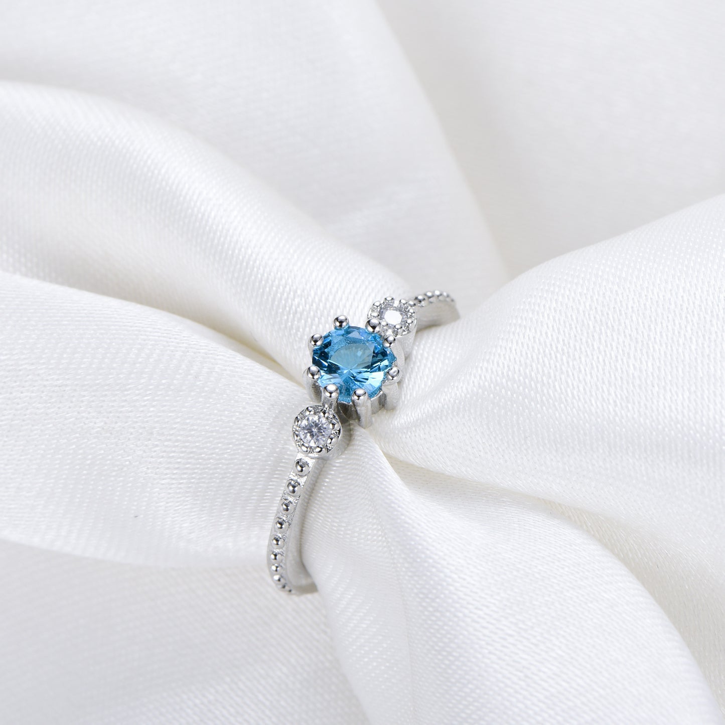 Ocean Blue Boho Rhinestone Ring