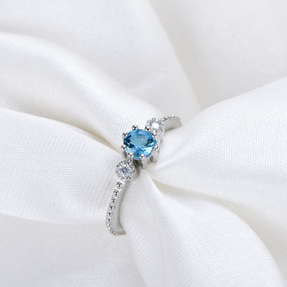 Ocean Blue Boho Rhinestone Ring