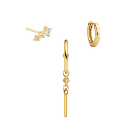 Chic Trio Statement Earrings Set