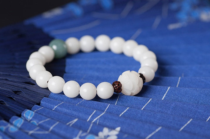 Pure Serenity White Jade Bodhi Bracelet