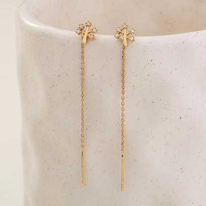 Elegance Arbor Micro-Zircon Tassel Earrings