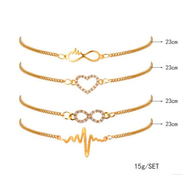 Modyle Crystal Heart Wedding Bracelets Collection