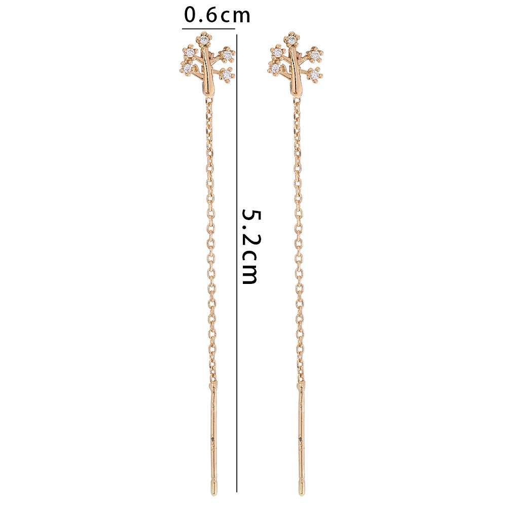 Elegance Arbor Micro-Zircon Tassel Earrings