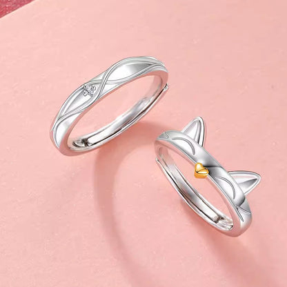 Whisker Charm Couple Rings
