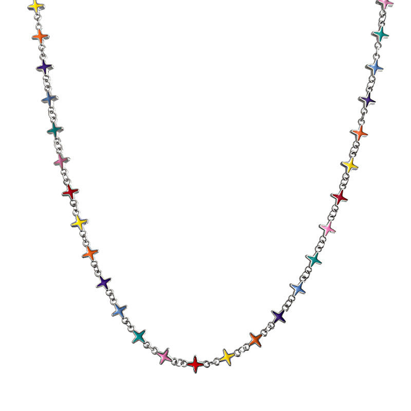 Vivid Aura Cross Necklace