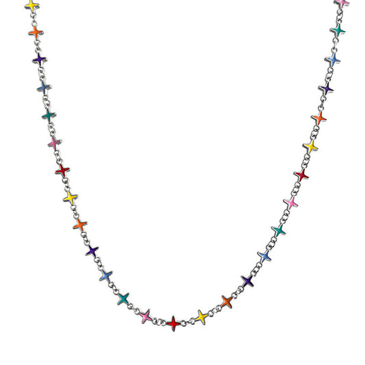 Vivid Aura Cross Necklace