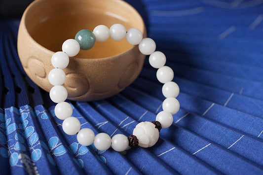 Pure Serenity White Jade Bodhi Bracelet