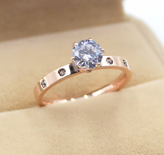 Petite Radiance Rose Gold Diamond Rings