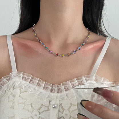 Vivid Aura Cross Necklace