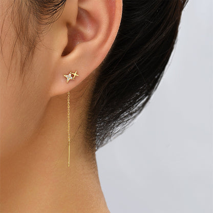 Exquisite Copper Micro-Zircon Tassel Earrings