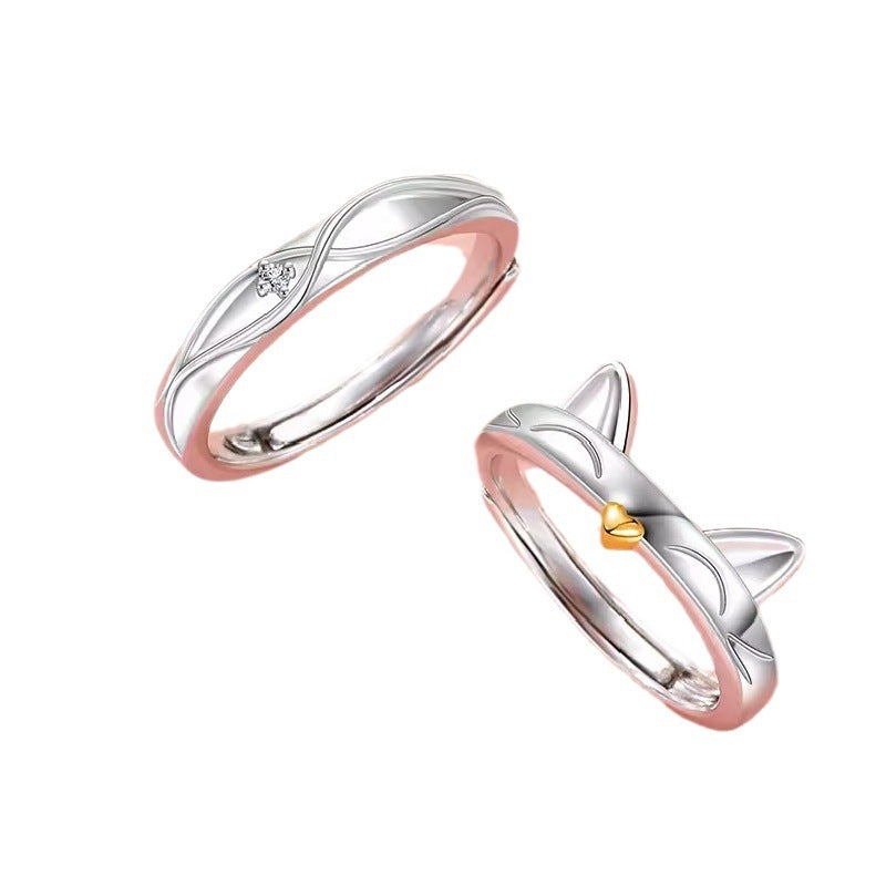 Whisker Charm Couple Rings