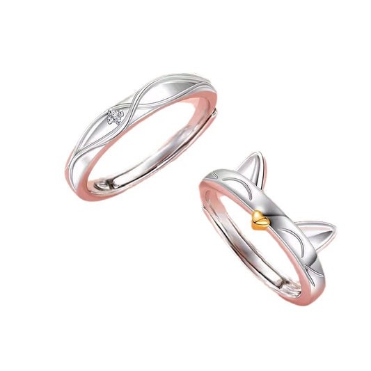 Whisker Charm Couple Rings
