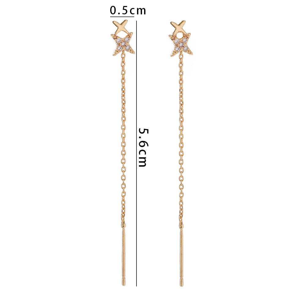 Exquisite Copper Micro-Zircon Tassel Earrings
