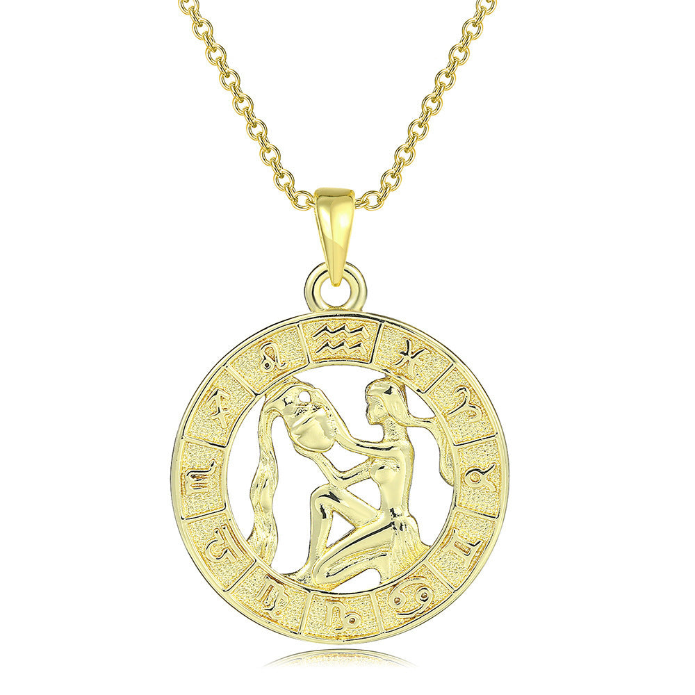 Celestial Zodiac Gold Pendant Necklace
