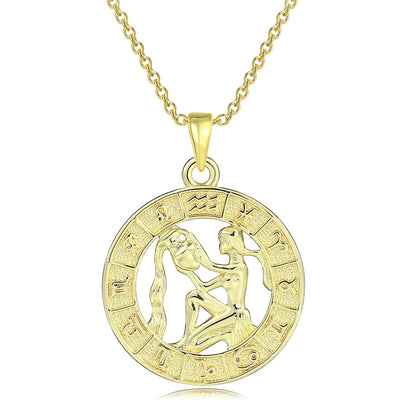 Celestial Zodiac Gold Pendant Necklace