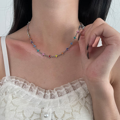 Vivid Aura Cross Necklace