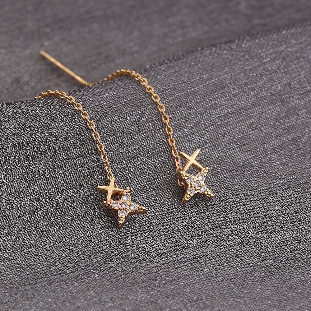 Exquisite Copper Micro-Zircon Tassel Earrings
