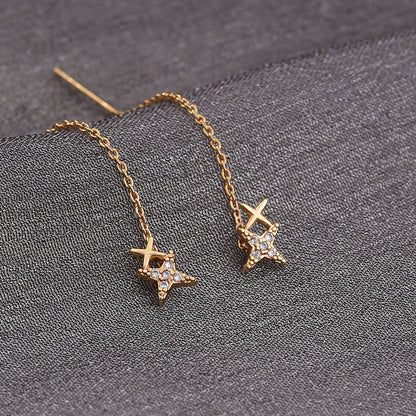 Exquisite Copper Micro-Zircon Tassel Earrings