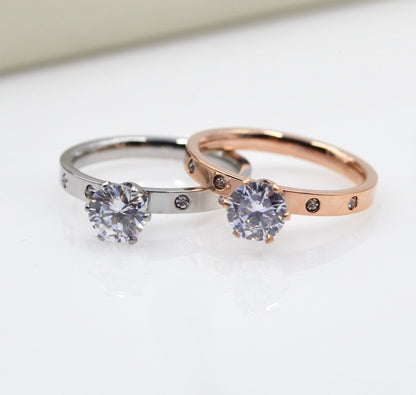 Petite Radiance Rose Gold Diamond Rings