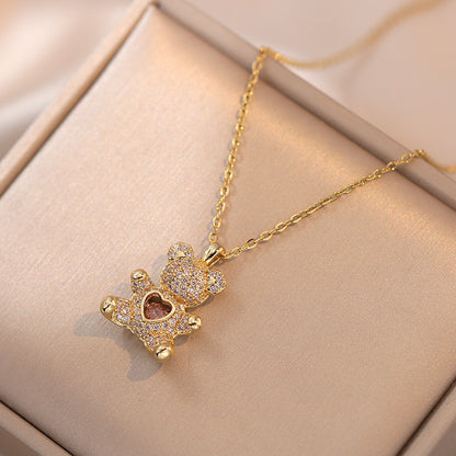 Bear Heart Love Necklace