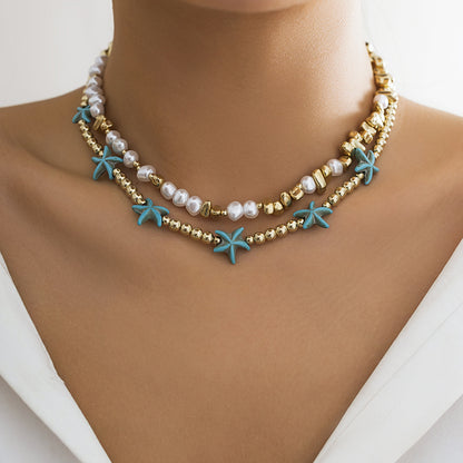 Starfish Shell Duo Necklace