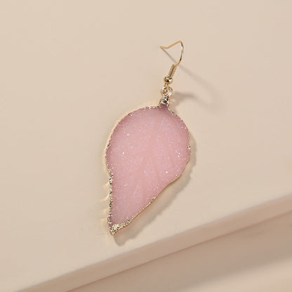 Vintage Bloom Leaf Wrap Earrings – Pink Crystal Charm