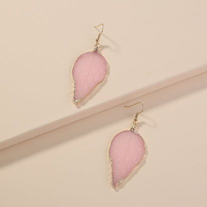 Vintage Bloom Leaf Wrap Earrings – Pink Crystal Charm
