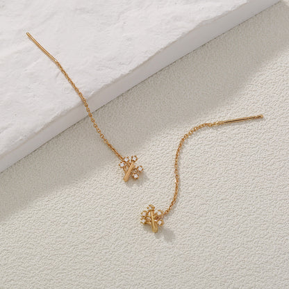 Elegance Arbor Micro-Zircon Tassel Earrings