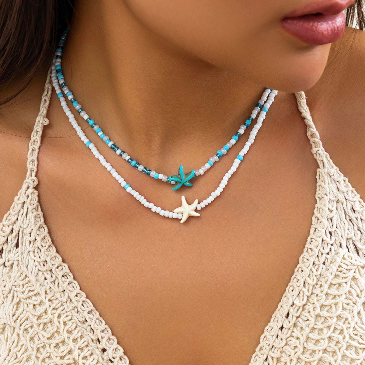 Starfish Shell Duo Necklace