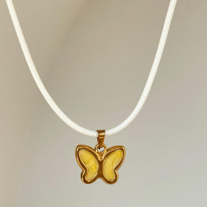 Colorful Wings Butterfly Pendant Necklace