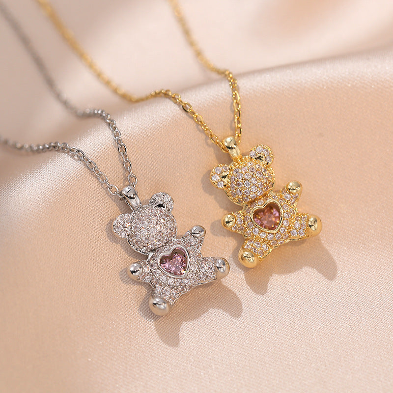 Bear Heart Love Necklace