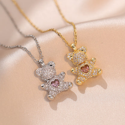 Bear Heart Love Necklace