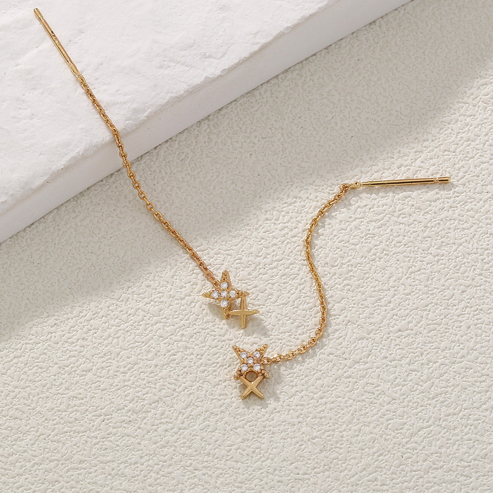 Exquisite Copper Micro-Zircon Tassel Earrings