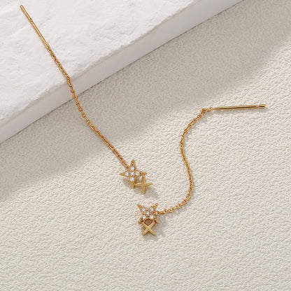 Exquisite Copper Micro-Zircon Tassel Earrings