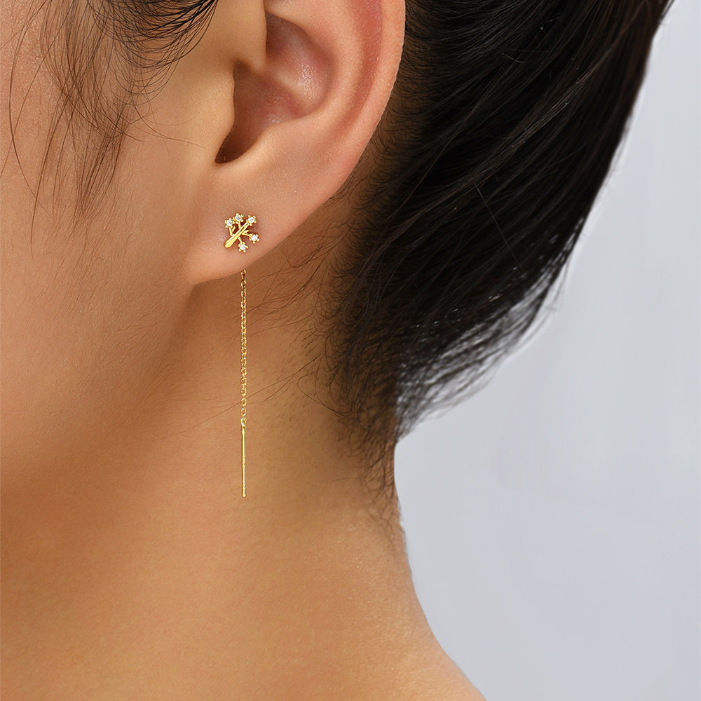 Elegance Arbor Micro-Zircon Tassel Earrings