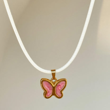 Colorful Wings Butterfly Pendant Necklace